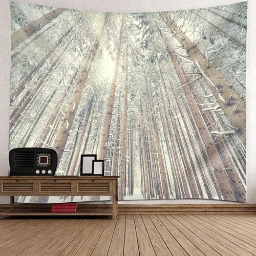 Tenture murale forêt 210x140 tapisserie nature chambre