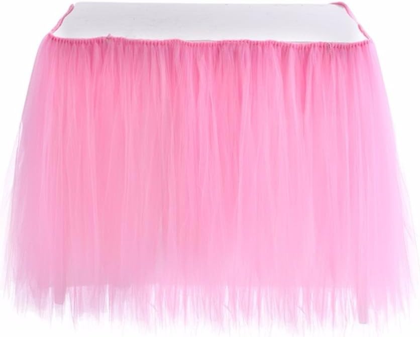 Lisong Tulle Tutu Table Skirt Tableware Cover for Wedding Birthday Baby Shower Party Decoration Dusty Blue