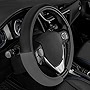 Caterpillar ErgoDrive Car Steering Wheel Cover with Dark Gray Grip, Standard 15 inch Size, Black Faux Leather Steering Wheel Cover for Auto Truck Van SUV