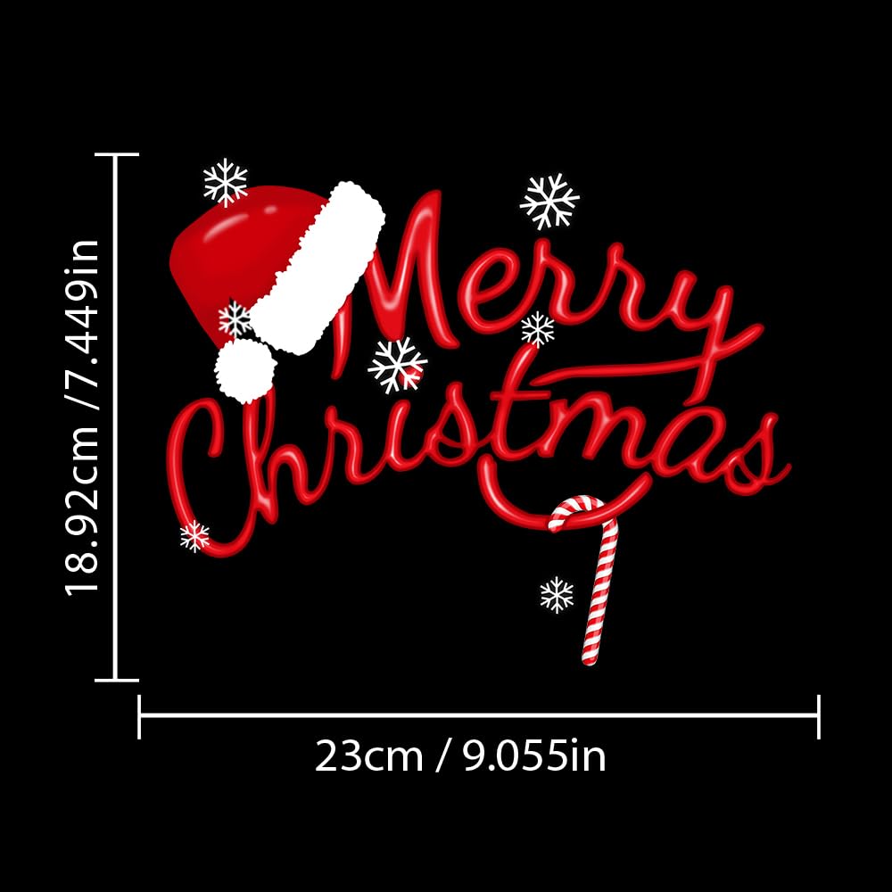 Leniutor Christmas Window Clings, Double-Sided Window Stickers Decals for Car Window Bumper Stickers Christmas Car Accessory Decorations (Merry Christmas, 1)