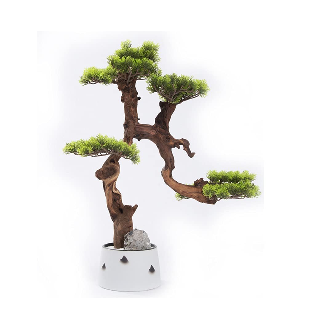 WOTZOV Simulation Tree Artificial Bonsai Tree Chinese Ceramic Flowerpot Realistic Silicone Leaves Delicate Natural Branch Texture Home