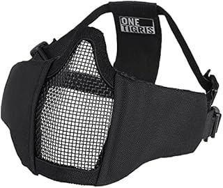 OneTigris 4.5" Tactical Foldable Half Face Mask Military Steel Mesh Mask Fit Women & Teenagers