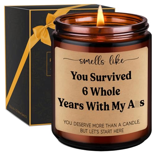 GSPY Iron 6th Anniv. Candles - 6 Year Anniversary Candle Gifts for Her, Him - Iron...