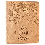 ENJOY THE WOOD Personalized Recipe Book Binder - Wooden Blank Family Cookbook Journal to Write in Your Own Recipes - Customized Recipe Binder, Recipe Books to Write in, Hardcover (Tomatoes, Large (A4))
