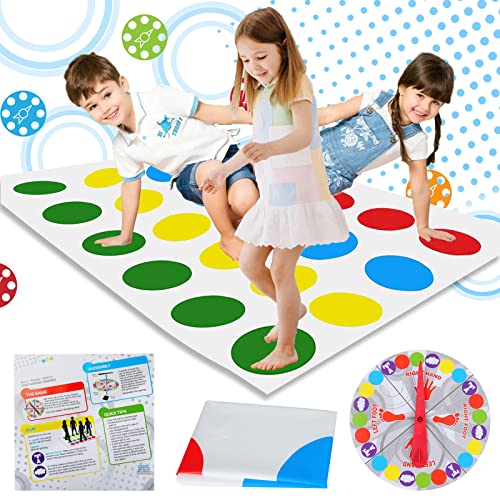 GUBOOM Twister Juego Niños y Adultos, Juego de Enredos Familiar, Twister Juegos Suelo, Juegos de Cumpleaños, Juego de Piso Familiar Tapete de Juego, Juego de Equipo, Juego de Fiesta, Juegos de Jardín