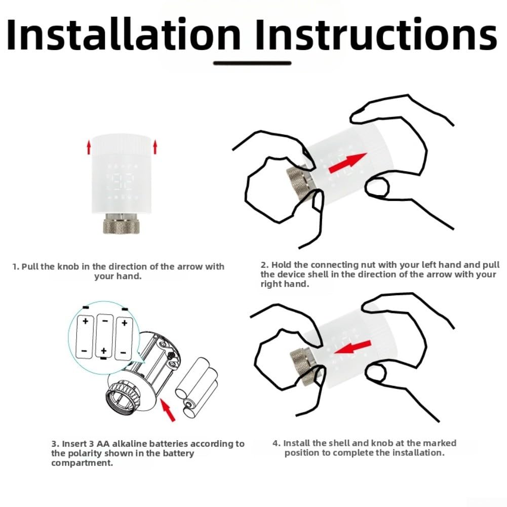 Válvula termostática de radiador TRV programable, control de temperatura con programación personalizada y conector M30 x 1,5 mm, compatible con sistemas de calefacción doméstica, rango ajustable de 5