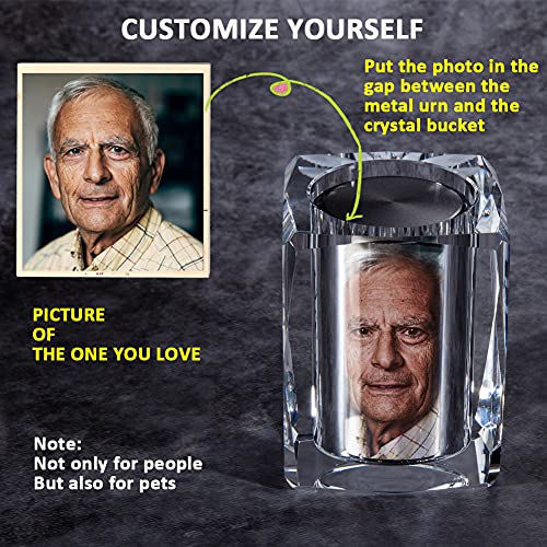 IFOLAINA Small Urn Angel Wings Miniature Urns Crystal Ashes Mom Cremation Keepsake Holder for Ashes Dad Adult Male Human Pet Dog Remember Your Love One Lost - Thumbnail 3