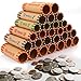 HFKPJRT 192 Pcs Coin Rolls Wrappers, Bulk Preformed Coin Wrappers for All Coins, Quarters, Pennies, Nickels and Dimes Rolls Wrappers for Bank Office Home School