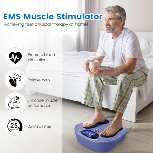 Creliver-EMS-Foot-Stimulator-Pro-EMS-Foot-Massager-for-Neuropathy-with-Ergonomic-Sole-Neuropathy-Pain-Relief-for-Feet-Circulation-Leg-Foot-Massager-with-8-Gel-Pads-Tens-Unit-Muscle-Stimulator