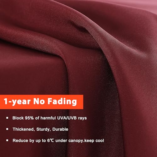 Image of MASTERCANOPY Patio Umbrella 9 ft Replacement Canopy for 8 Ribs-Burgundy Canopy Only