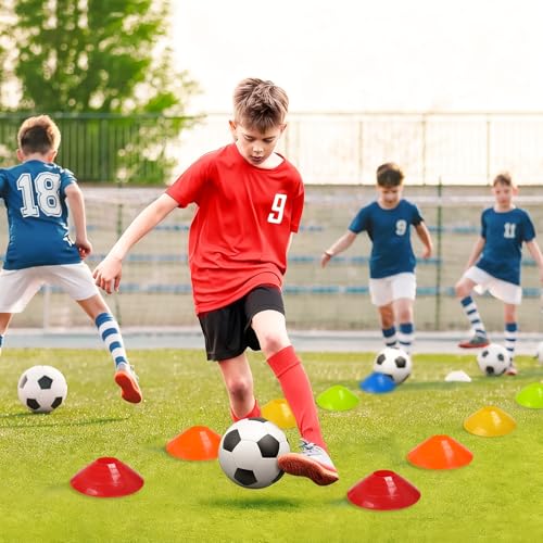 VirtuGro 50Pcs Football Cones Disc Cones Sport Cone Marker Cones Discs Set with Carry Bag and Cone Holder for Soccer, Football, Agility Training,Basketball, Sports, Games, Field Cone Markers - Image 6