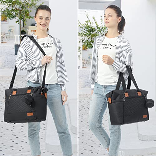 Lovevook Diaper Bag Tote, Large Baby Tote Bag, Travel Diaper Tote For Mom And Dad With Changing Pad And First Aid Bag, Dark Gray #TOP6