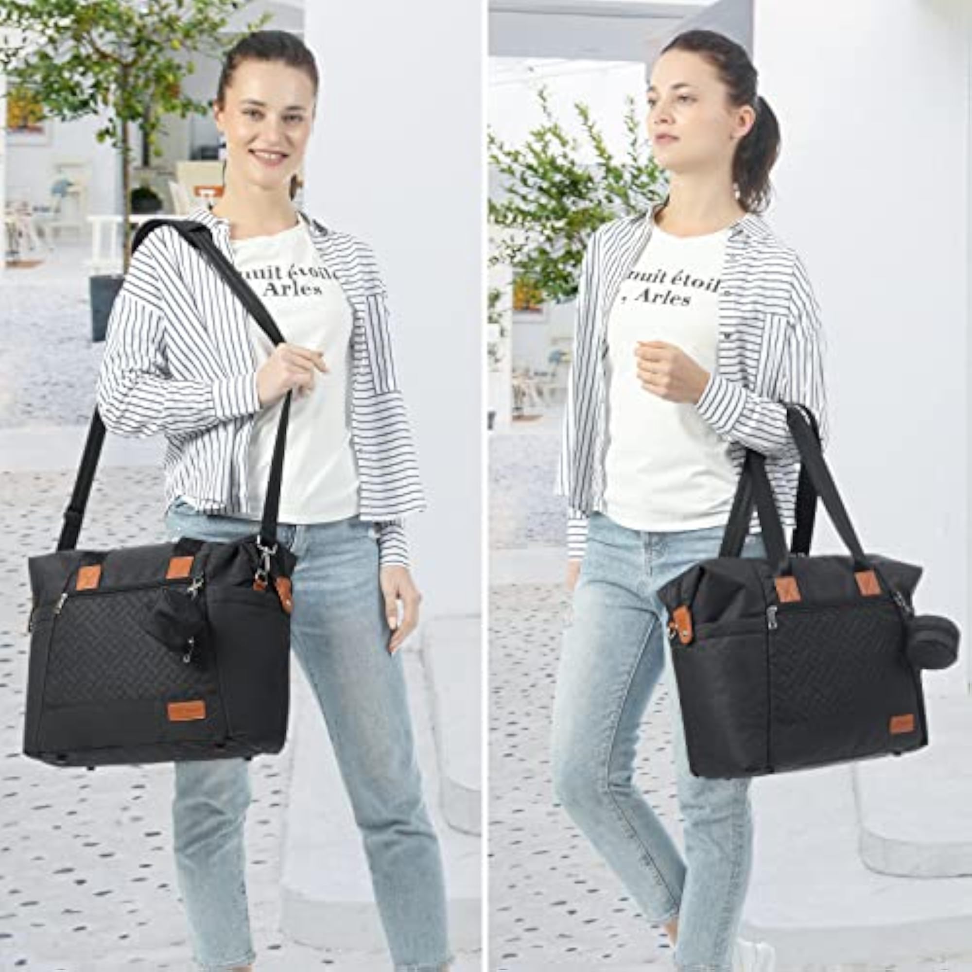 Large Baby Diaper Bag Tote, Dark Gray