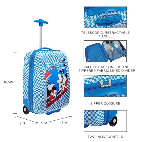 Bioworld Sonic the Hedgehog Kids’ 18” Hard-Side Carry-On Luggage2