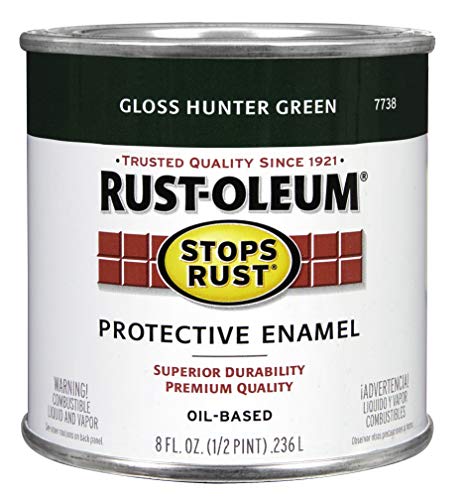 Image of Rust-Oleum Stops Rust Brush On Protective Enamel Paint, Gloss Hunter Green