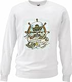 Sweatshirt Sweater Zeilen COLLEKTIE Captain Casino Verrekijker Fluitje Anker Schedel Piraat Zeilboot SAIL Boot Stuurleiding Schedel Piraat Zeilen COLLEKTIE Schedel Kanker Stuurinrichting Buccaneer SEGELSCHIFF i
