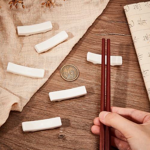 Miniatura 4 de Pligreat 10 Pcs Soporte De Palillos De Porcelana Soporte De Palillos De Cerámica Japonesa Soporte De Palillos Para Soporte De Tenedor De Cuchara Restraunt Decoración De Mesa De Cena De Hotel