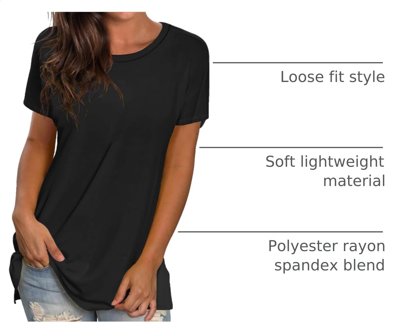 Saloogoe Womens Loose Fit Tshirts Short Sleeve Summer Tops Casual Workout Yoga Tunic T Shirts Tops image 4