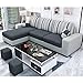 Casacomfort Luno 4 Seater Fabric LHS L Shape Sofa Set (Light Grey-Dark Grey) 4-Person Sofa