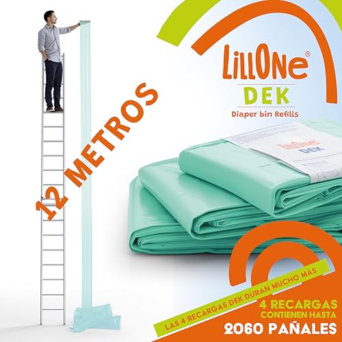 Miniatura 4 de Bolsas De Recambio Lillone Compatibles Con Papeleras De Pañales Korbell Classic De 16 Litros Y Litter Champ - Paquete De 4 Recambios Papelera Para Pañales - 12 Metros Para Arena Gatos - Extra Largos