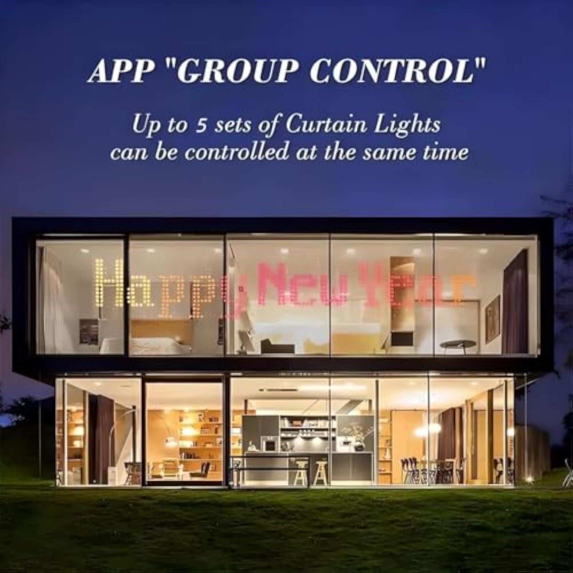 Smart LED Curtain Lights Bluetooth App Control, Animated RGB