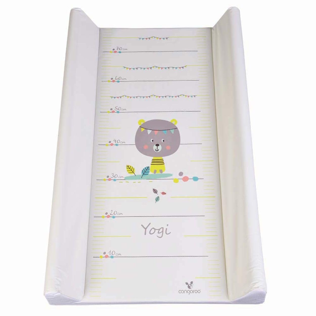 Cambiador canguro 50 x 80 cm Yogui, borde lateral, cinta métrica integrada