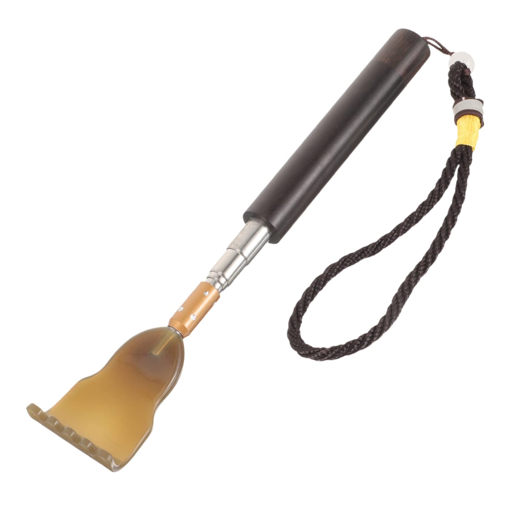 FOMIYES 4 Piezas rascador telescópico raspador cuero cabelludo portátil masaje Agarre espalda squeegee toung scraper rascador de pies rascador de espalda de bambú plástico