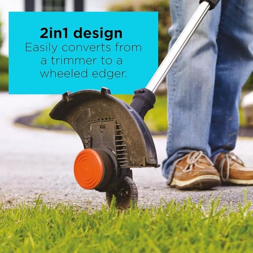 BLACK+DECKER 20V MAX 12 Inch Weed Eater Cordless String Trimmer and Wheeled Edger Lawn Tool with Spool, 2.5Ah Battery and Charger Included, Lightweight, 2 Speed PowerDrive (LST522) by BLACK+DECKER - Image 2