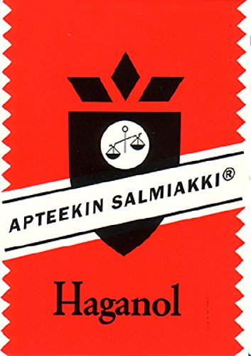 6 Boxes X 15g of Haganol Apteekin Salmiakki (Apothecary's Salmiak) - Salty Licorice - Pastilles - Lozenges - Dragees - Drops - Candy - Sweets