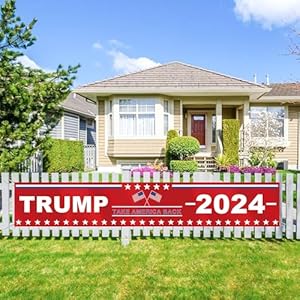 Trump 2024 Flag – Take America Back Large Banner 118″ x 20″, Trump 2024 Sign Banner for Yard Lawn Fence Garden Decor