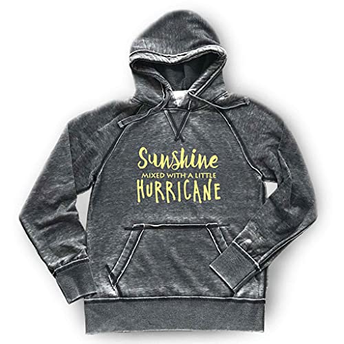Sunshine mixed with a little Hurricane Shirt Hoodie Soft Comfortable Lightweight Burnout Hooded Sweatshirt, Dark Grey