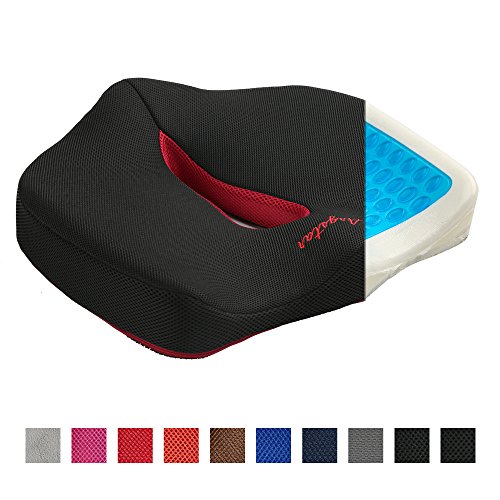Argstar Memory Foam Seat Cushion｜Non Slip Cushion with Gel｜Easy Carry with Handle｜Ergonomic Design｜Perfect