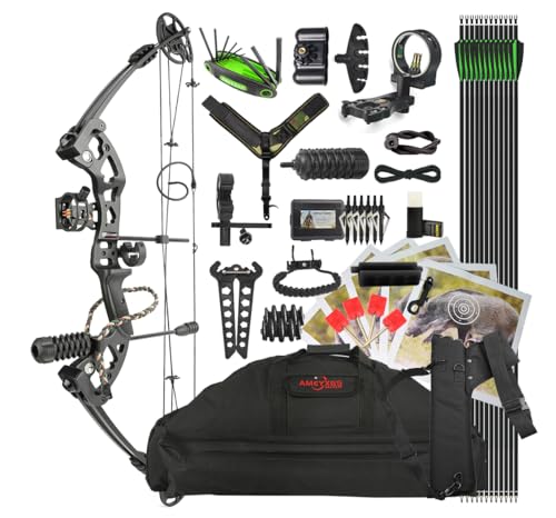 surwolf Kit Arc à Poulies Réglable 30~44lbs (Noir, RH)