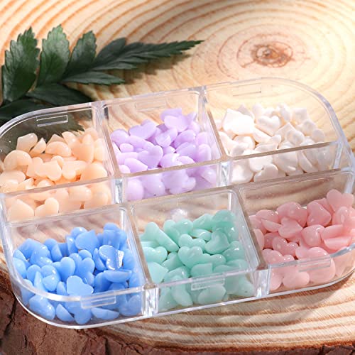 240Pcs Heart Nail Art Decals Heart Nail Glitter White Pink Heart Nail Art Decorations Purple Blue 3D Heart Nail Charms Resin Jewelry Parts Sticker Nails Rhinestones Accessories (Heart) #TOP5