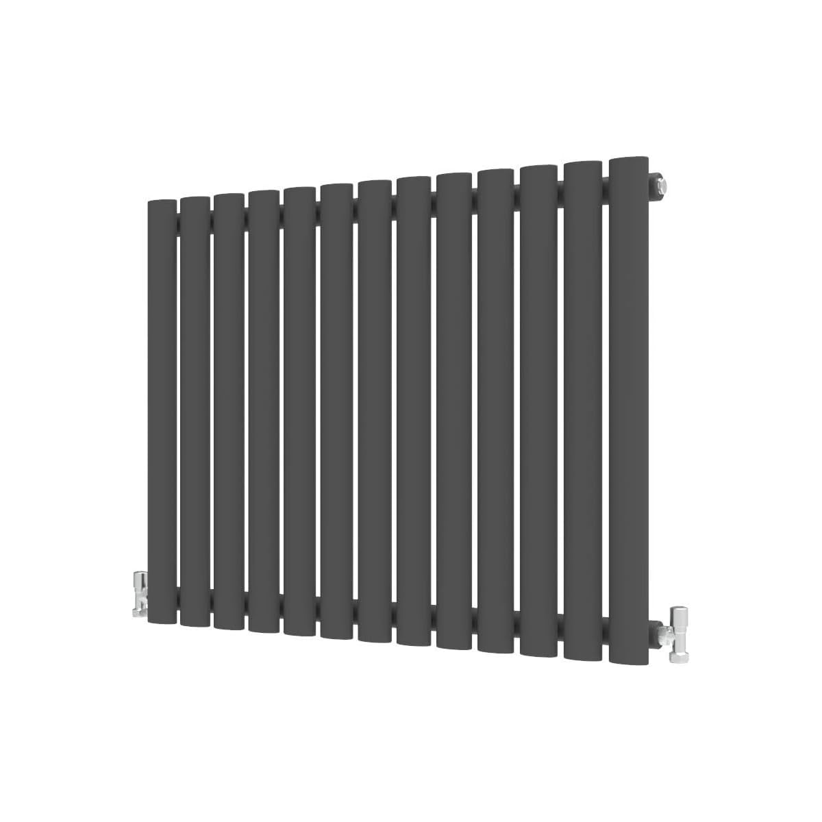 Radbliss Oval Column Horizontal Radiator 600x767mm Anthracite Single Central Heating Designer RAD