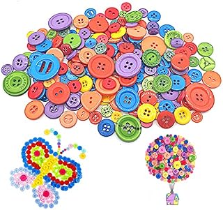 Craft Mixed Buttons for Crafts, 660pcs Assorted Color and Sizes Button Round Resin Doll Button for Crafting Sewing Knitting DIY Handmade (9mm-25mm)