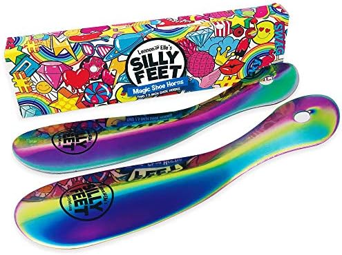 Shoe Horn for Kids or Adults Rainbow Stainless Steel Metal Shoe Horns Metal Set Helper | Two 7.5" Travel Shoe Horn Size Short Shoehorns for Sneakers, Boots, Seniors Men and Women