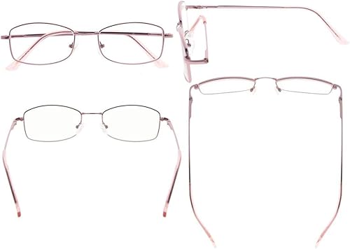 Miniatura 8 de Eyekepper Half-Rim - Anteojos de lectura para mujer con memoria de puente de titanio (plomo,+1.50)