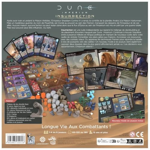 Lucky Duck Games | DUNE IMPERIUM INSURRECTION | Jeu de Société Expert pour Adultes dès | Suite StandAlone Dune Imperium | 2 à 4 ou 6 Joueurs | 60 à 180 min | Deck Building | En Français - vue 3