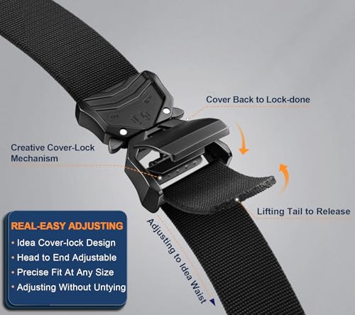 Image of BULLIANT Men Stretch Tactical Web Belt MultiPack 1.5 inch-Adjustable Fit | Smooth Sliding for Micro Fit - Tailored for Exact Size-Holeless for Golf Jeans or Casual