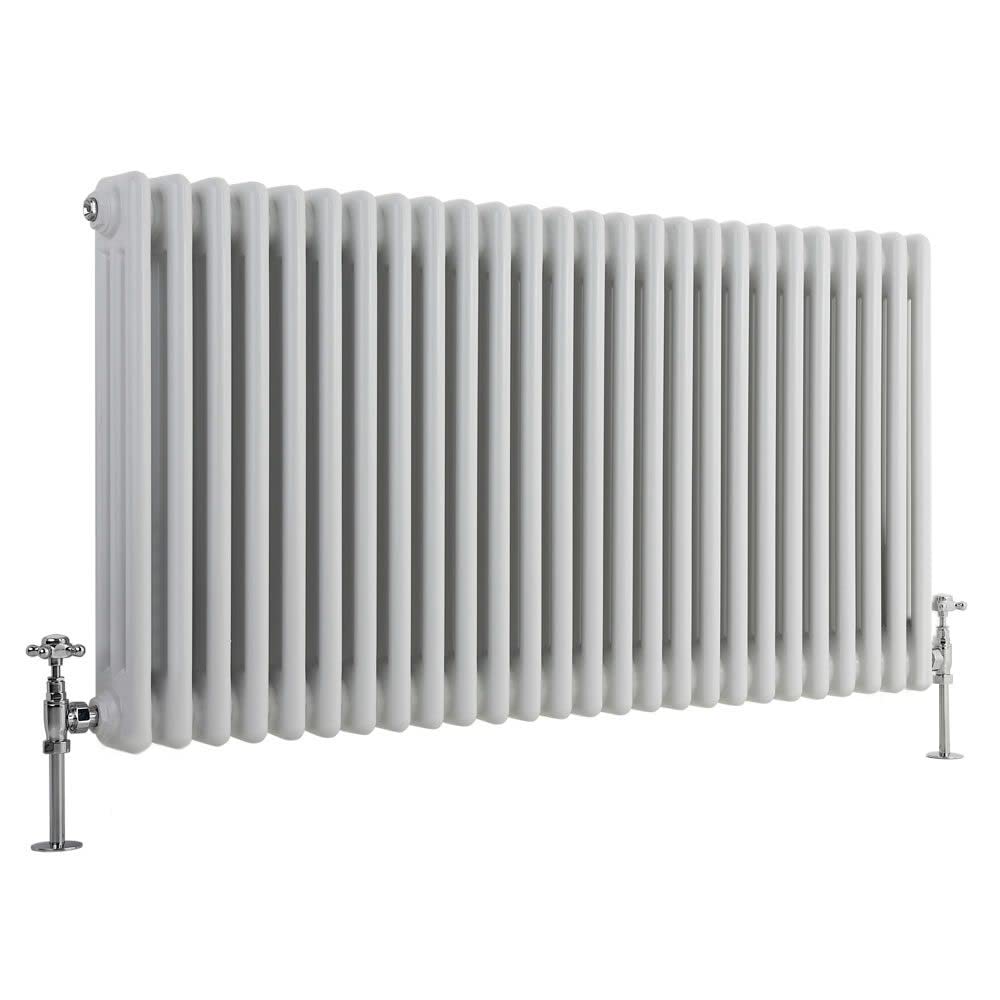 Milano White Windsor Cast Iron Style Horizontal Triple Column Radiator - 600Mm X 1190Mm