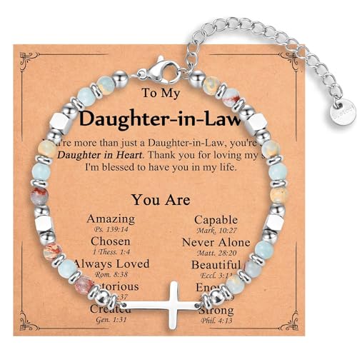 Image of Christian Gifts for Women Girls, Religious Cross Bracelet, Birthday Christmas Easter Baptism Confirmation First Communion Valentines Day Graduation Gifts for Her