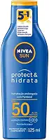 NIVEA SUN Protetor Solar Protect & Hidrata FPS 50 125ml - Com toque seco, rápida absorção e resistente à água, esse protetor solar oferece altíssima proteção ao sol e promove hidratação à pele