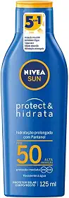 NIVEA SUN Protetor Solar Protect & Hidrata FPS 50 125ml - Com toque seco, rápida absorção e resistente à água, esse protetor solar oferece altíssima proteção ao sol e promove hidratação à pele