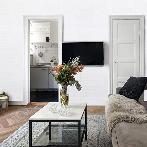 24 In X 197In Vinyl Wallpaper, 3D Texture Touch + Vision, Super Thick Pvc White Vinyl Wallpaper, Easy To Install And Detach, Suitable For Kitchen, Bedroom, Home, Etc. #TOP2