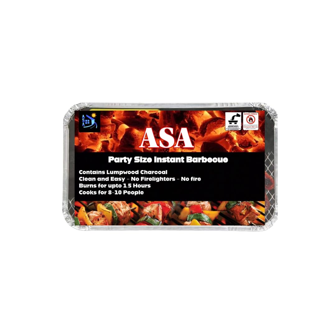 Disposable Party Size Instant Barbecue Lighting Lumpwood Charcoal Ideal for Garden BBQs Outdoor Parties Picnic & Camping Grill Burns for Up to 1.5 hours Cooks for 8-10 People 1.27kg