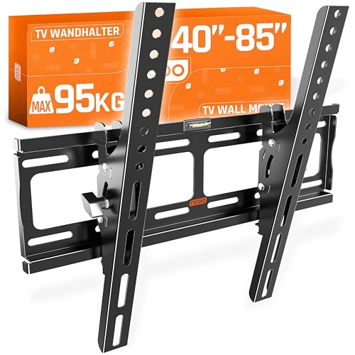 RICOO R09 TV Wandhalterung Fernseher Halterung 40-85 Zoll TV Halterung Flach Slim bis 95 kg VESA 200x200 - VESA 400x400 Wandhalterung Fernseher Wand Fernsehhalterung Neigbar auch 43 55 75 65 Zoll