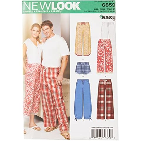 New Look Sewing Pattern 6859: Miss/Men Separates, Size A, Paper, White, A (XS-S-M-L-XL) Cover