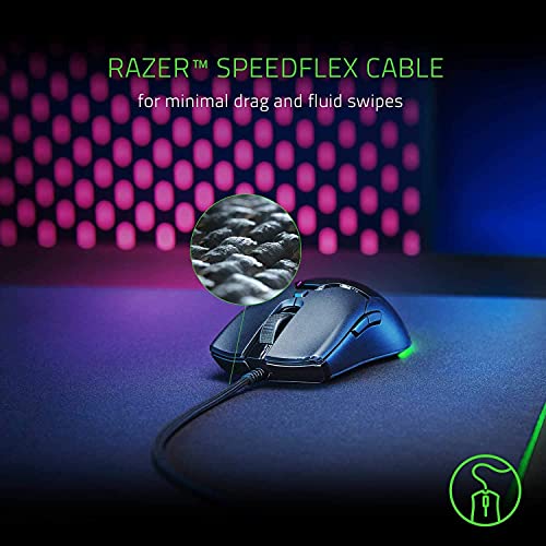 Razer Viper Mini - Mouse para jogos com fio para PC/Mac (ultraleve 61 g, ambidestro, cabo Speedflex, sensor óptico de 8.500 DPI, iluminação RGB cromada) preto glide