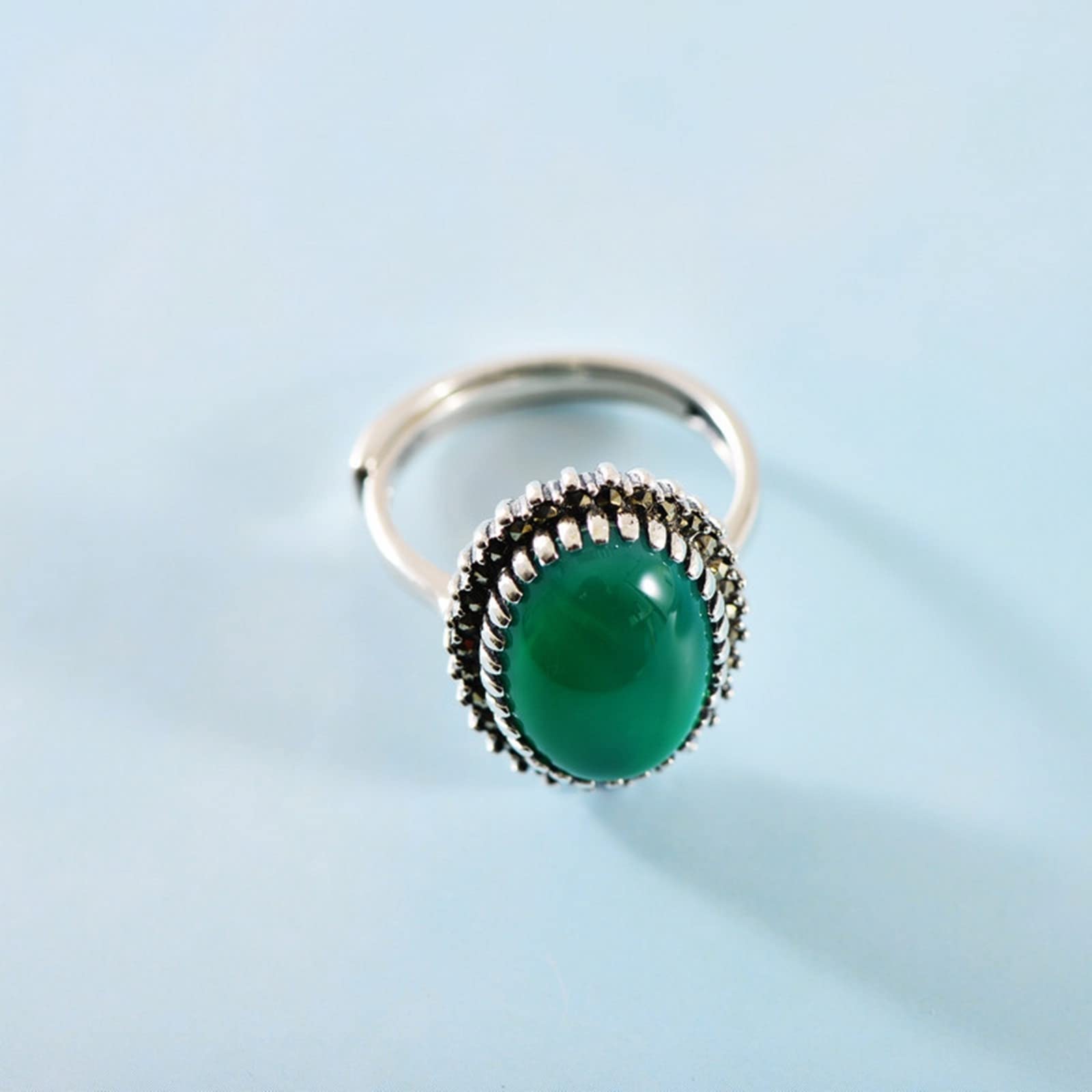 Anillos de plata 925 para mujer, anillo ajustable, ovalado, para mujer, plata, Verstellbar, piedra